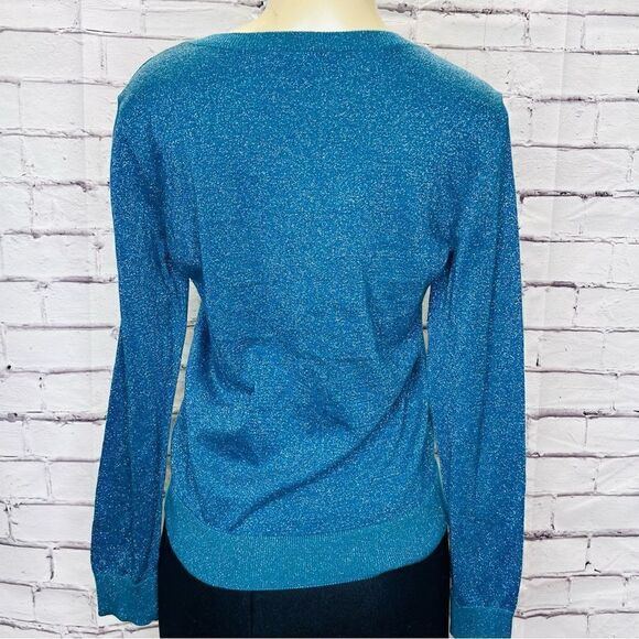 TALBOTS Marine Blue Metallic Cardigan - Picture 4 of 8